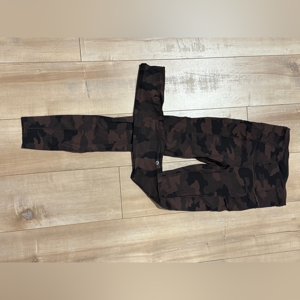 Brown Camo Lululemon Fast & Free Leggings